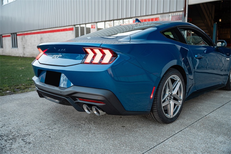 Ford Mustang Performance Exhaust - Rear - CORSA Performance - Axle Back, Twin 4in Polished Pro-Series Tips, Corsa Xtreme System, Double Helixx Dual Crossover X-Pipe - Polished - `24-`27